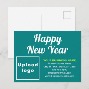 Business New Year Teal Green Holiday Postcard