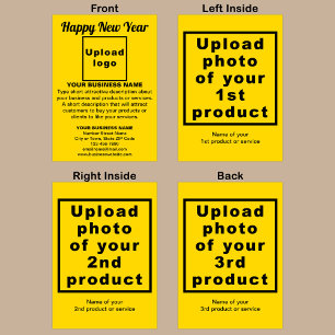 Business New Year Yellow Folded Holiday Card