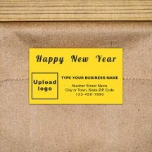 Business New Year Yellow Rectangle Sticker