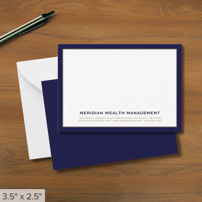 Business Note Cards with Navy Blue Border (Creator Uploaded)
