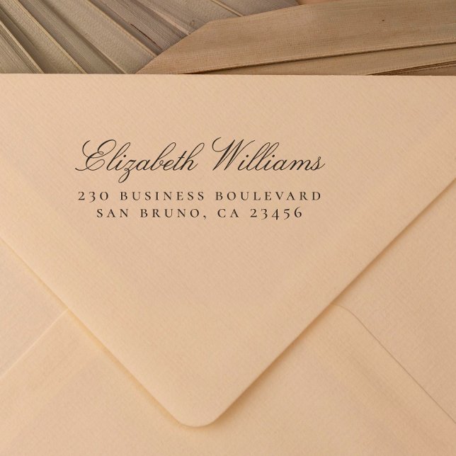 Business Office | Custom Name Return Address Rubber Stamp (Rubber Stamp Mock-up)