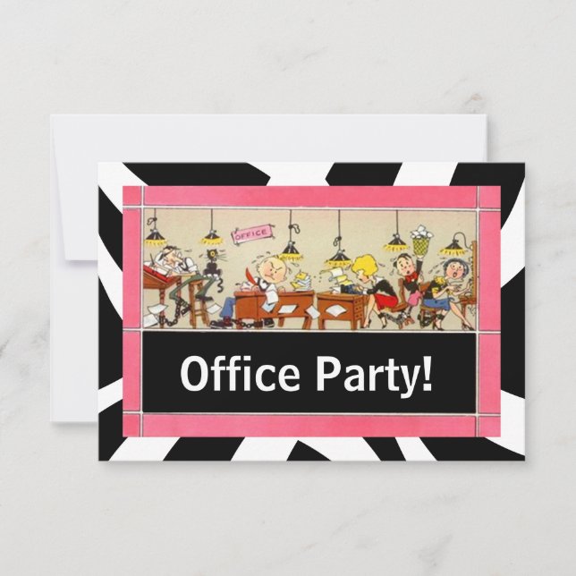Business Office Party Hard Working Team Invitation (Front)