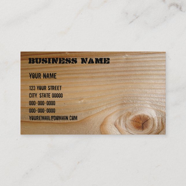 Business on Unfinished Wood Business Card (Front)