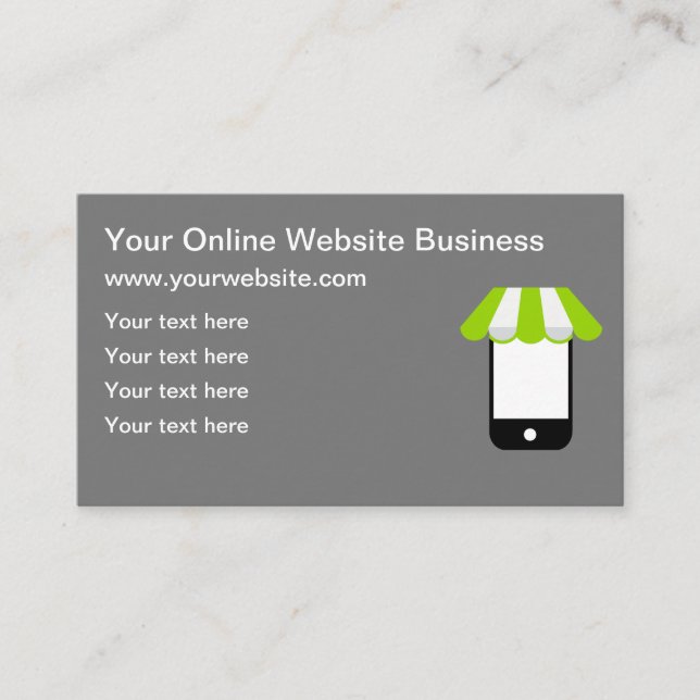 Business Online Shopping Website  Business Card (Front)