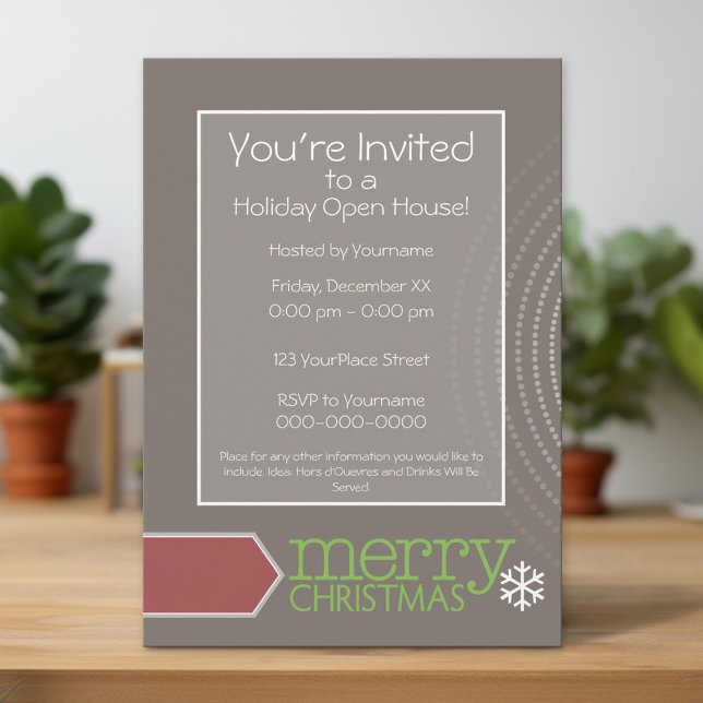 Business Open House - Retro Office Holiday Invitation (Holiday Invitation)