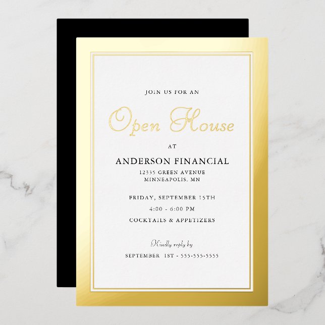 Business Open House Traditional Professional Gold (Front/Back)