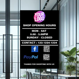 Business Opening Hour with Facebook PayPal QR Code