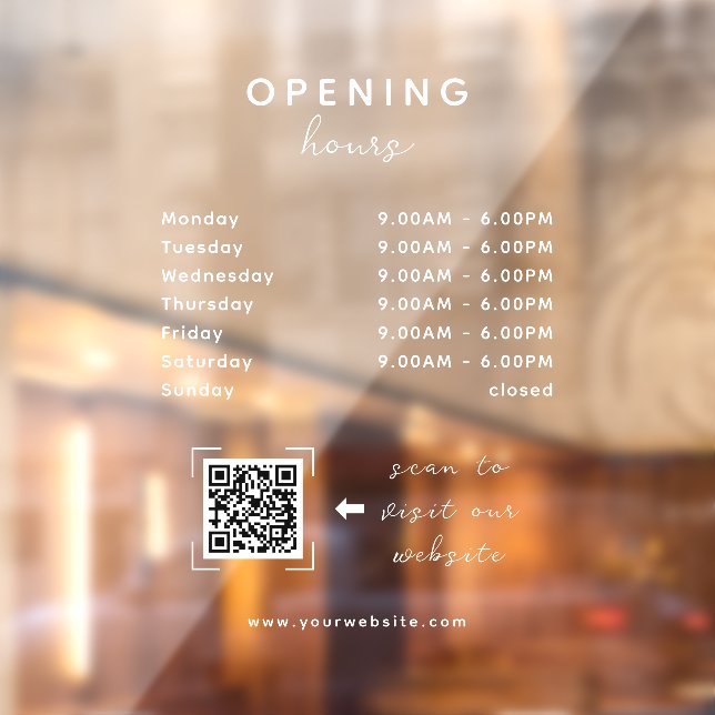 Business Opening Hours QR Code Transparent (Sheet 2)