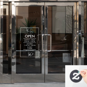 Business Opening Hours Schedule Window Cling Decal