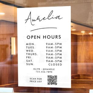 Business Opening Hours Signature Logo QR Code