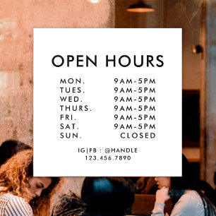 Business Opening Hours Simple Professional