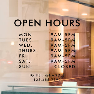 Business Opening Hours Simple Professional