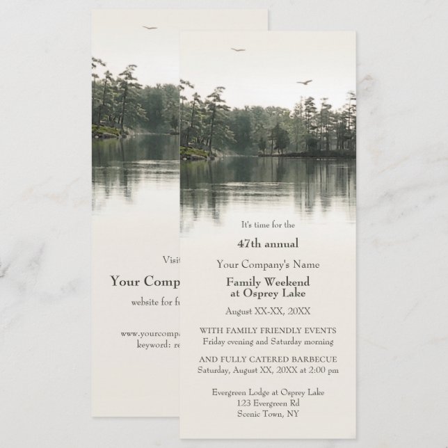 Business or Church Family Weekend Rustic Retreat Invitation (Front/Back)