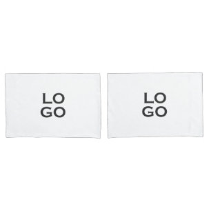 Business or Company Custom Logo on White Pillowcase