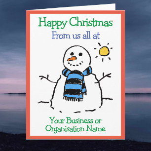 Business or Organization Snowman Design Christmas Card
