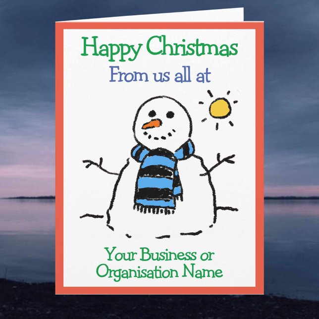Business or Organization Snowman Design Christmas Card (Creator Uploaded)