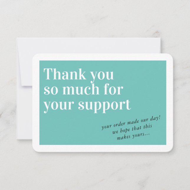 BUSINESS ORDER INSERT chic thank you mint green Card (Front)