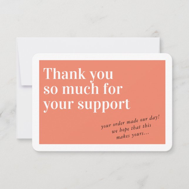 BUSINESS ORDER INSERT chic thank you orange Card (Front)