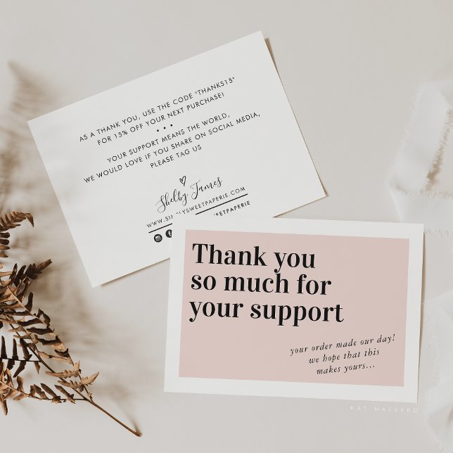 BUSINESS ORDER INSERT trendy thank you blush pink (Creator Uploaded)