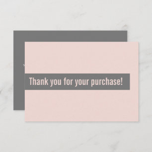 BUSINESS ORDER THANK YOU modern insert pink grey