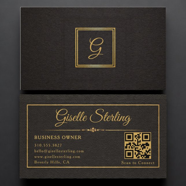 Business Owner Monogrammed QR Code Card (Creator Uploaded)