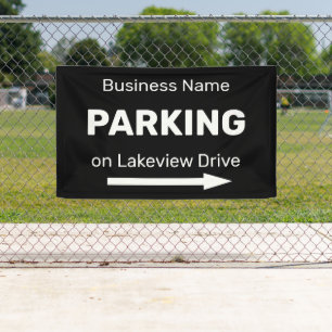 Business Parking Directional Right Arrow Black Banner