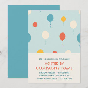Business party invite Balloons Modern