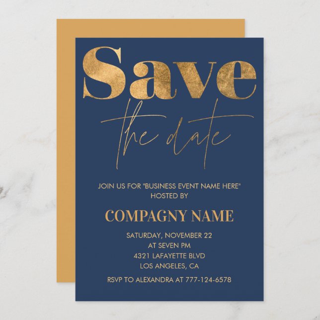 Business party invite Save the date (Front/Back)