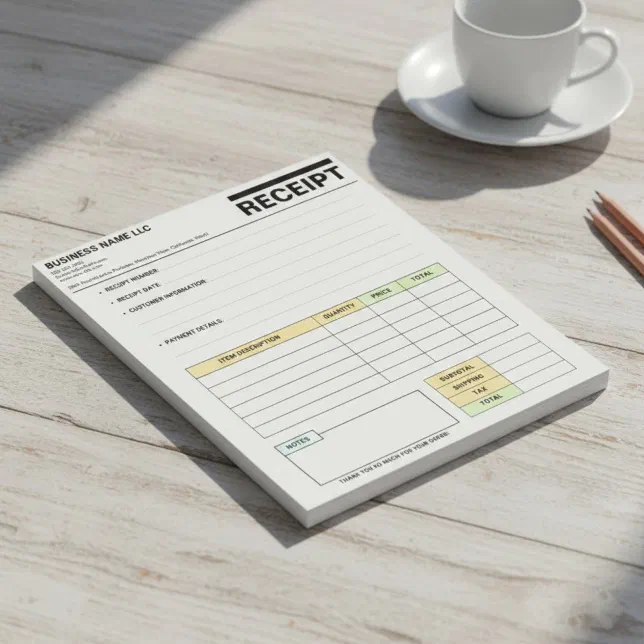 (Business Payment Pad) Sales Invoice Receipt Book Notepad | Zazzle