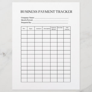 BUSINESS PAYMENT TRACKER  CUSTOM LETTERHEAD