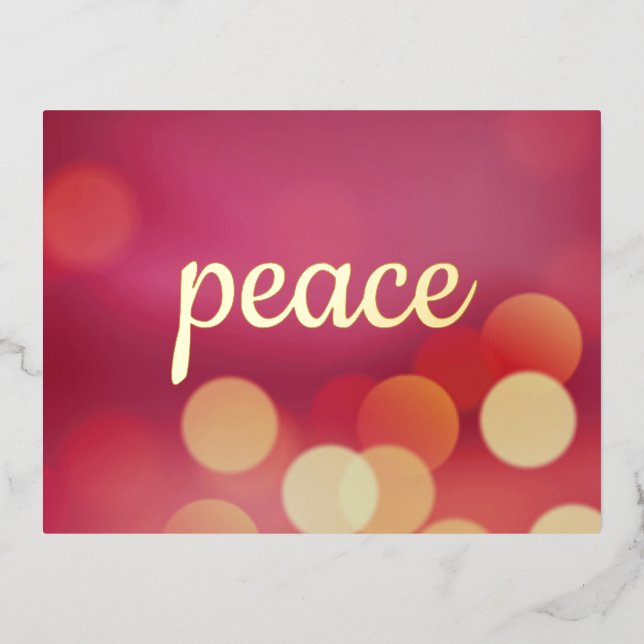 Business Peace Foil Holiday Postcard (Front)