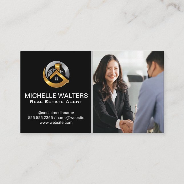 Business People Shaking Hands Card (Front)
