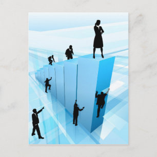 Business People Silhouettes Success Concept Postcard