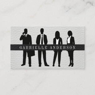 Business People Standing Leather Card