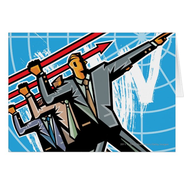 Business people throwing arrow sign (Front Horizontal)