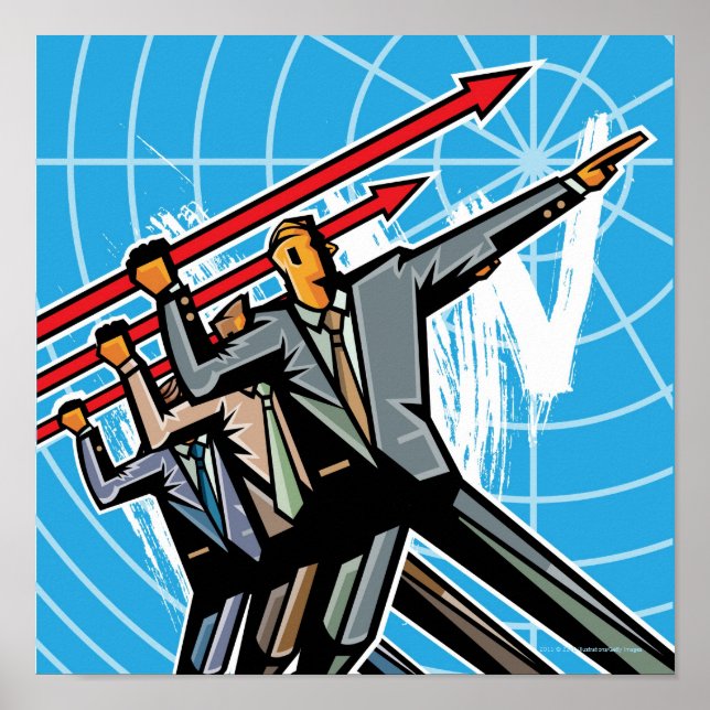 Business people throwing arrow sign (Front)