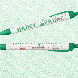 Business Personal   Green Happy Spring Black Ink Pen