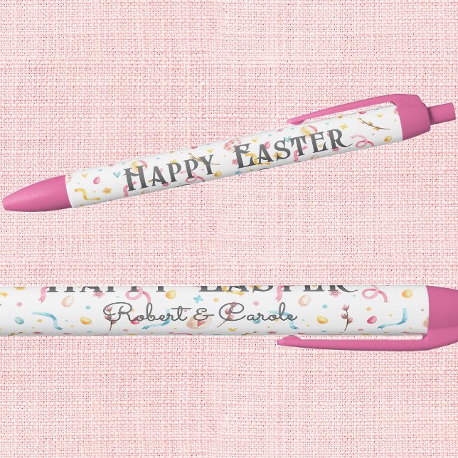 Business Personal | Pink Happy Easter Black Ink Pen (Creator Uploaded)