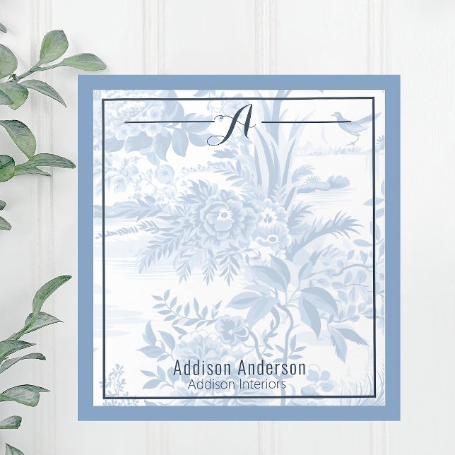 Business Personalised Initial Monogram Toile Notepad (Creator Uploaded)