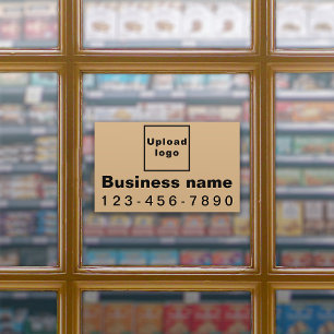 Business Phone Light Brown Rectangle Large Vinyl