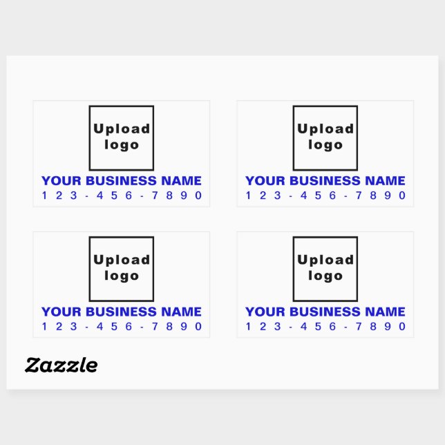 Business Phone Number Blue Texts on White Rectangular Sticker (Sheet)