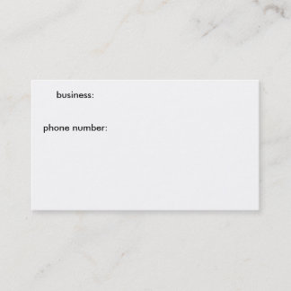 business:phone number: business card