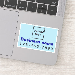 Business Phone Number, Light Blue Rectangle Vinyl