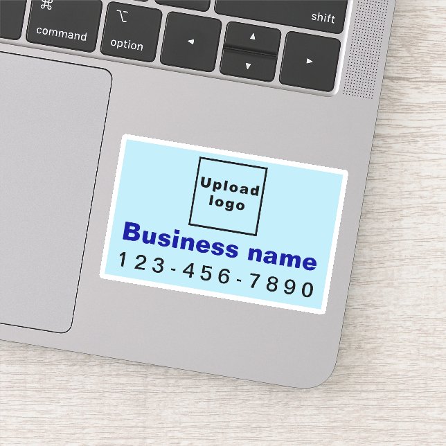 Business Phone Number, Light Blue Rectangle Vinyl (Detail)
