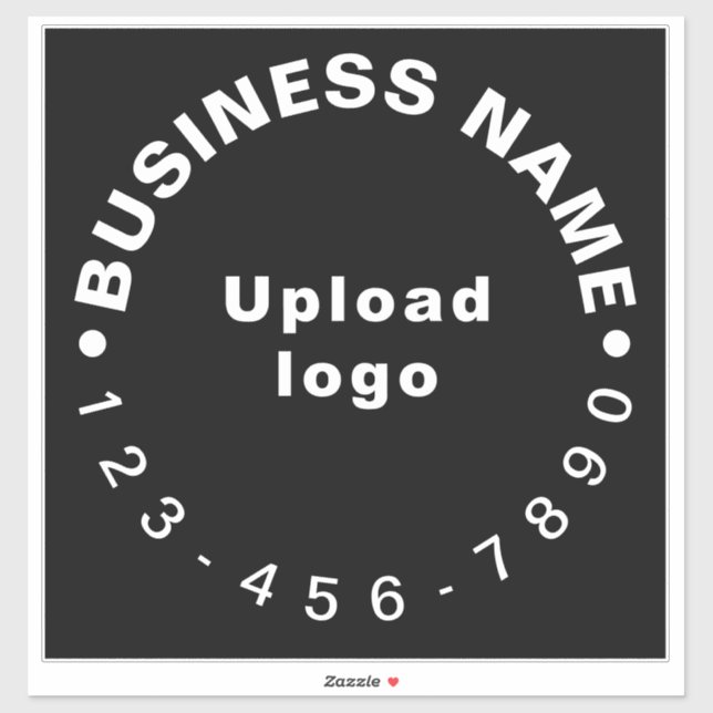 Business Phone Number on Black Large Square Vinyl (Sheet)