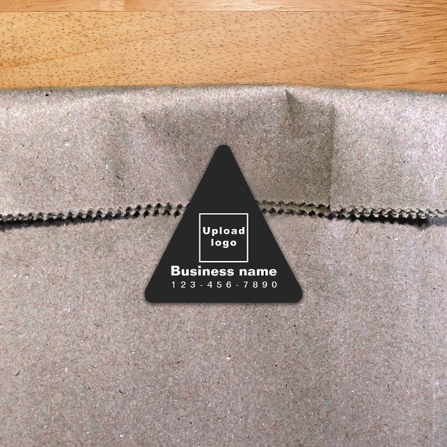 Business Phone Number on Black Triangle Sticker (Black triangle sticker with your business name, logo and phone number.)