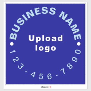 Business Phone Number on Blue Large Square Vinyl