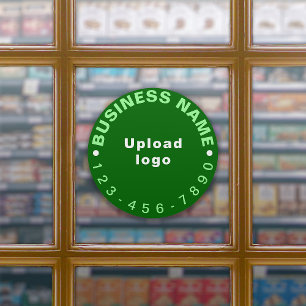 Business Phone Number on Green Large Round Vinyl