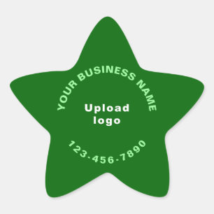 Business Phone Number on Green Star Shape Sticker