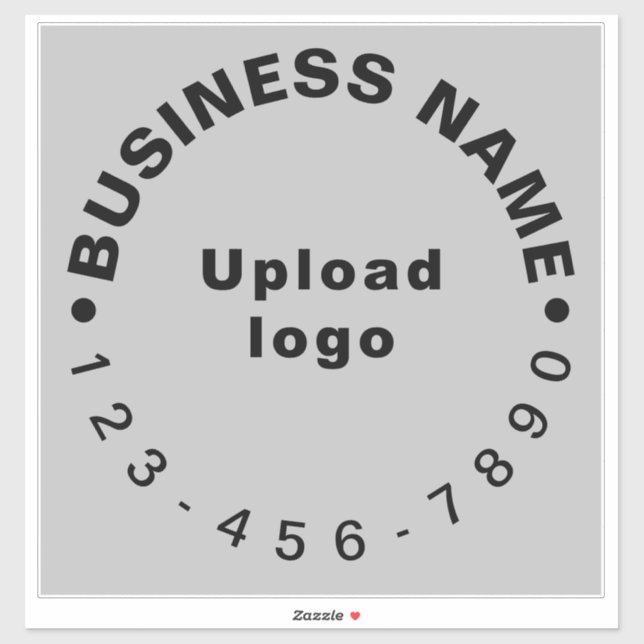 Business Phone Number on Grey Large Square Vinyl (Sheet)
